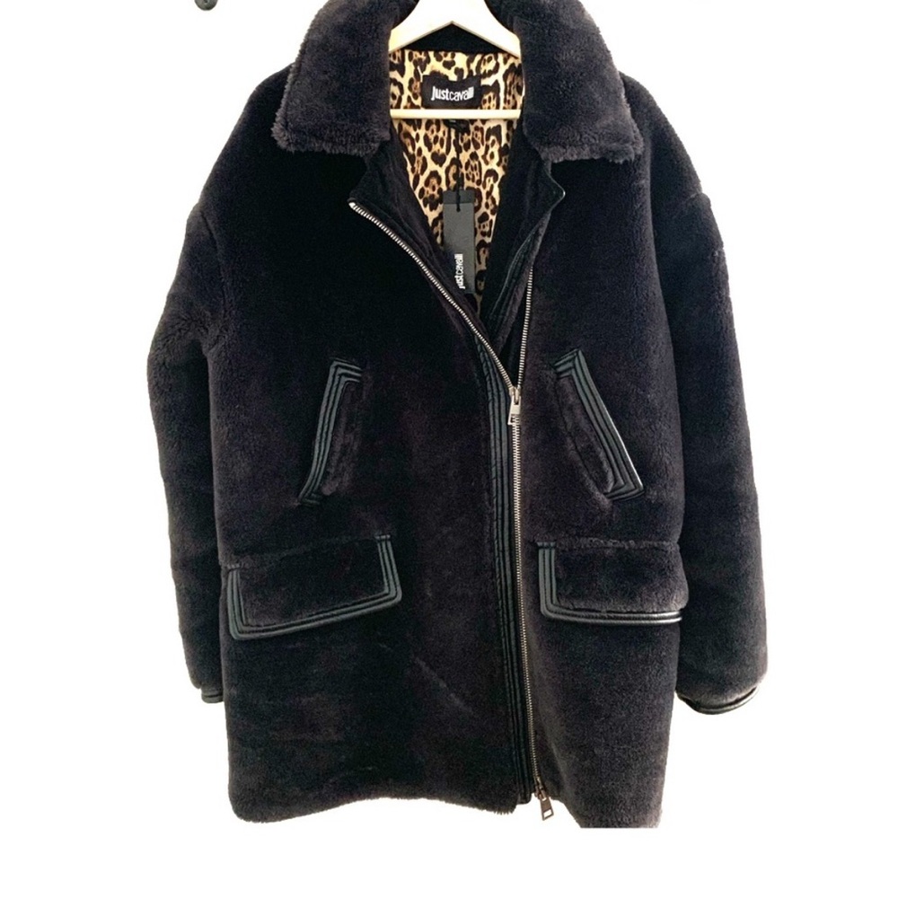 Just Cavalli Black Faux Fur Jacket